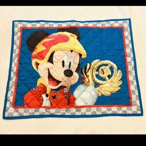 Mickey Mouse Race Car Driver Quilted Pillow Sham